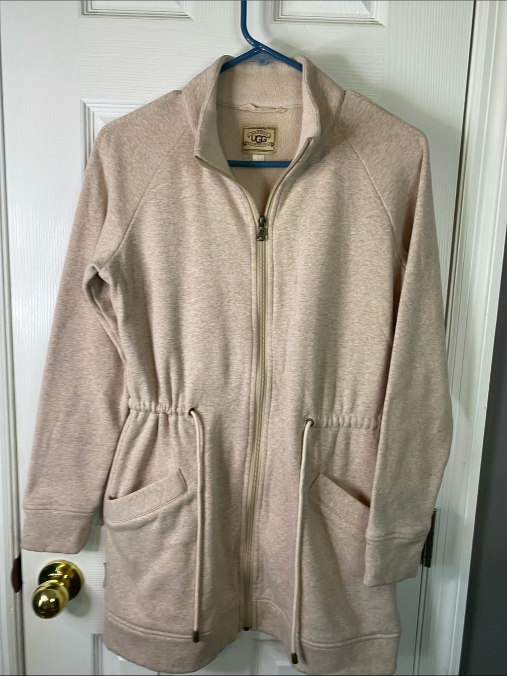 UGG Women's Light Beige Zip-Up Drawstring Jacket Size Small